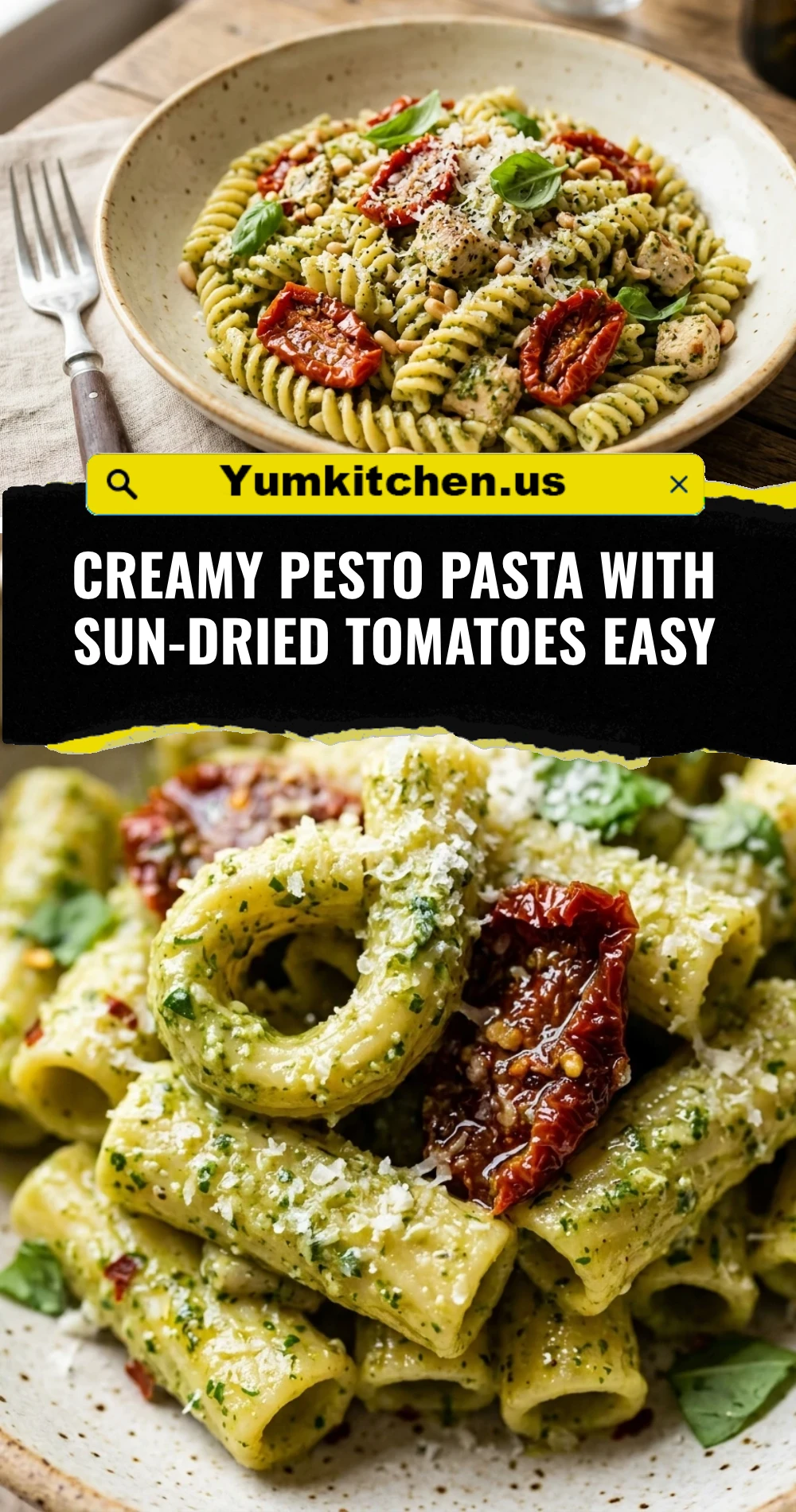 Creamy Pesto Pasta With Sun-Dried Tomatoes Easy