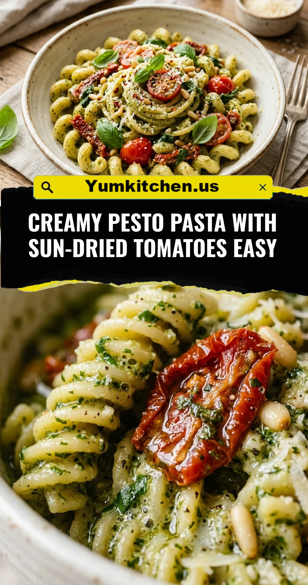 Creamy Pesto Pasta With Sun-Dried Tomatoes Easy