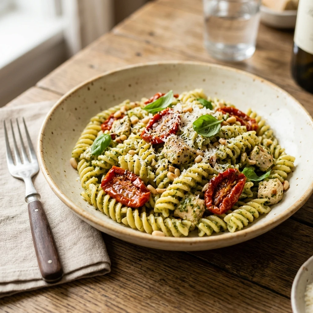 Creamy Pesto Pasta With Sun-Dried Tomatoes Easy