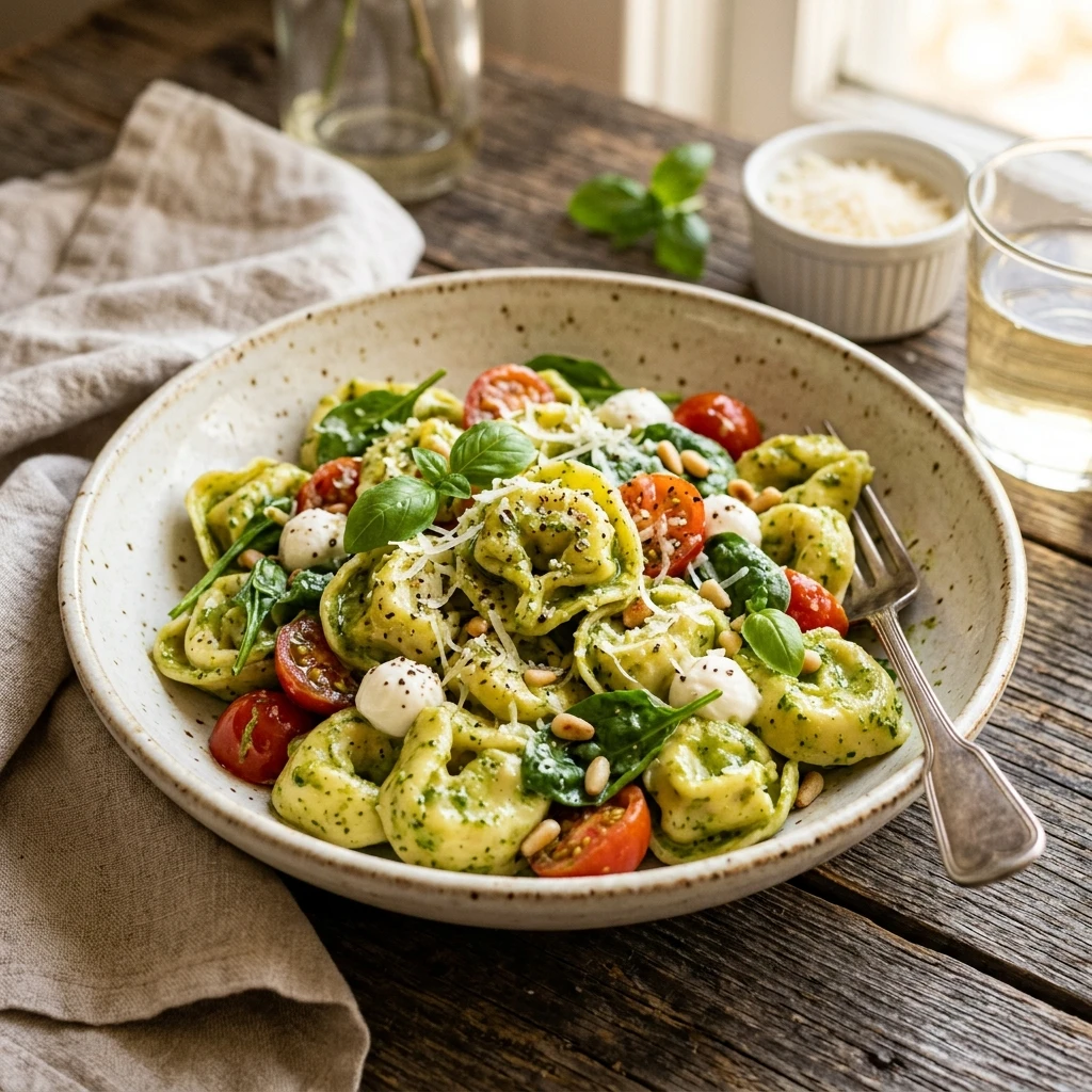 Creamy Pesto Tortellini 10 Minute Easy Dinner