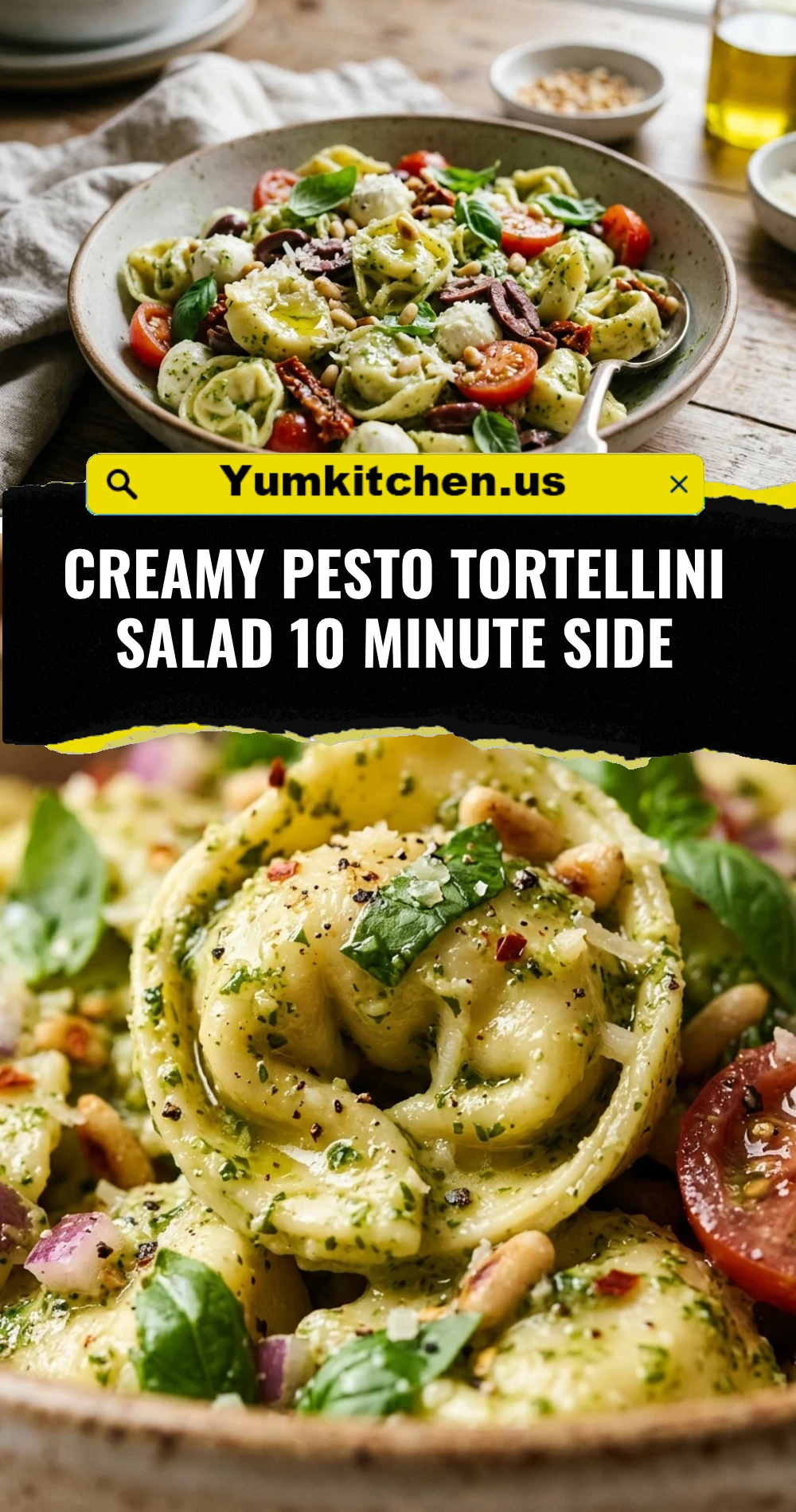 Creamy Pesto Tortellini Salad 10 Minute Side