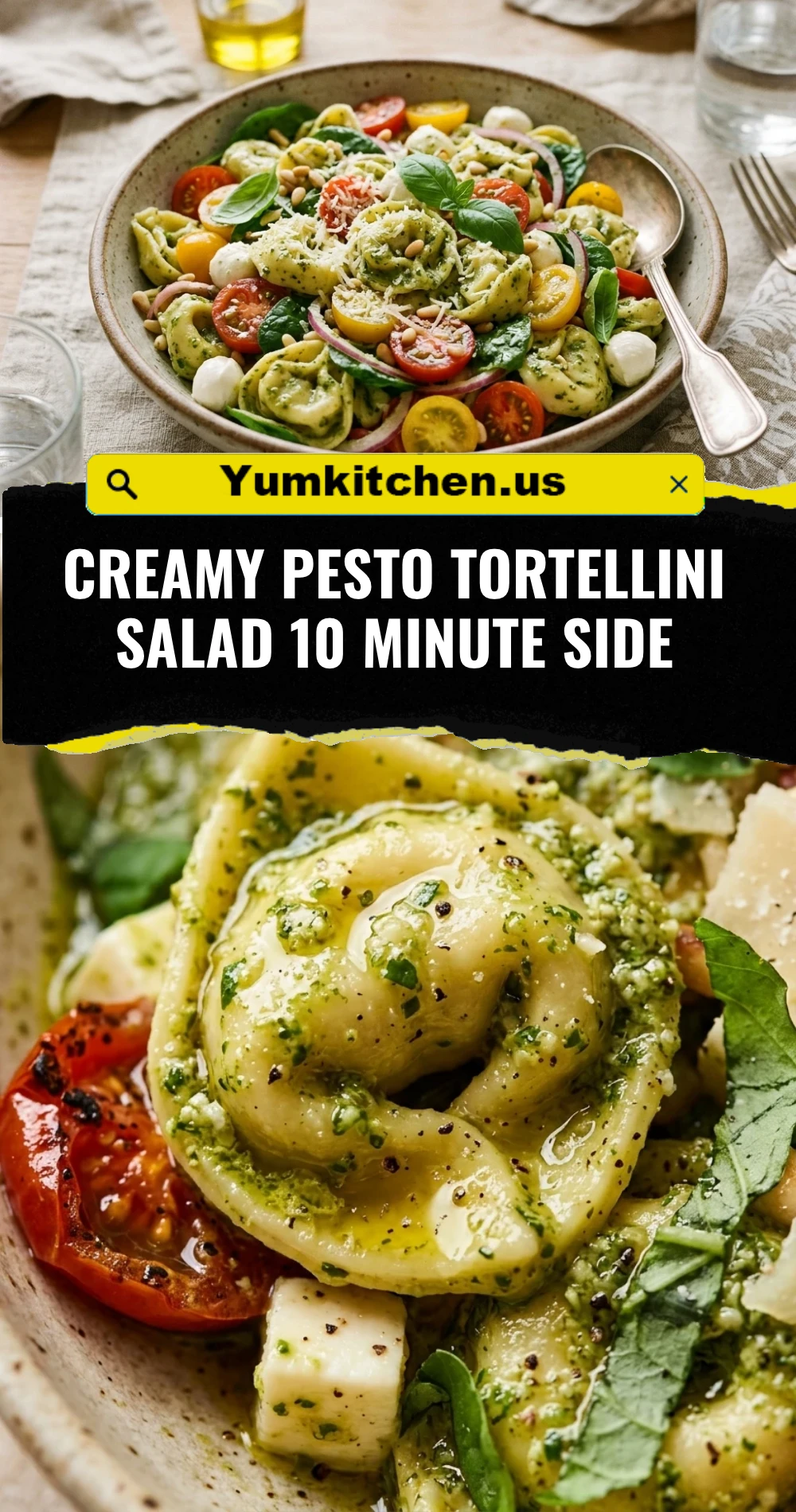 Creamy Pesto Tortellini Salad 10 Minute Side