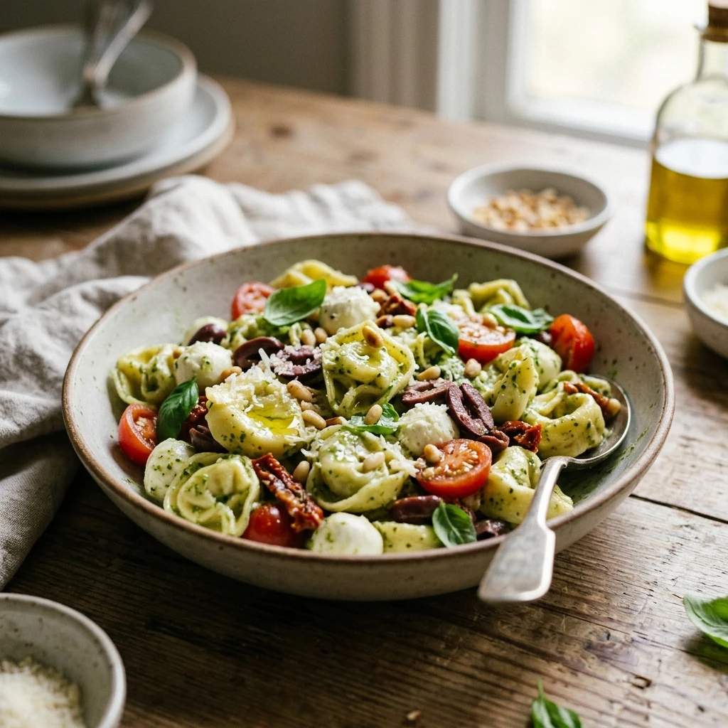 Creamy Pesto Tortellini Salad 10 Minute Side