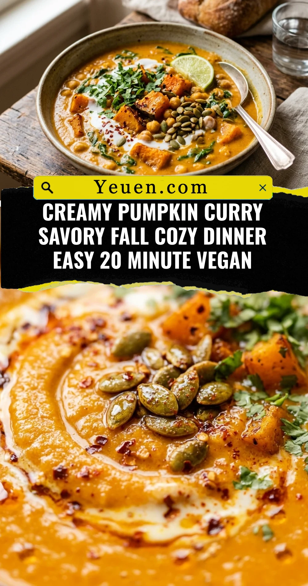 Creamy Pumpkin Curry Savory Fall Cozy Dinner Easy 20 Minute Vegan