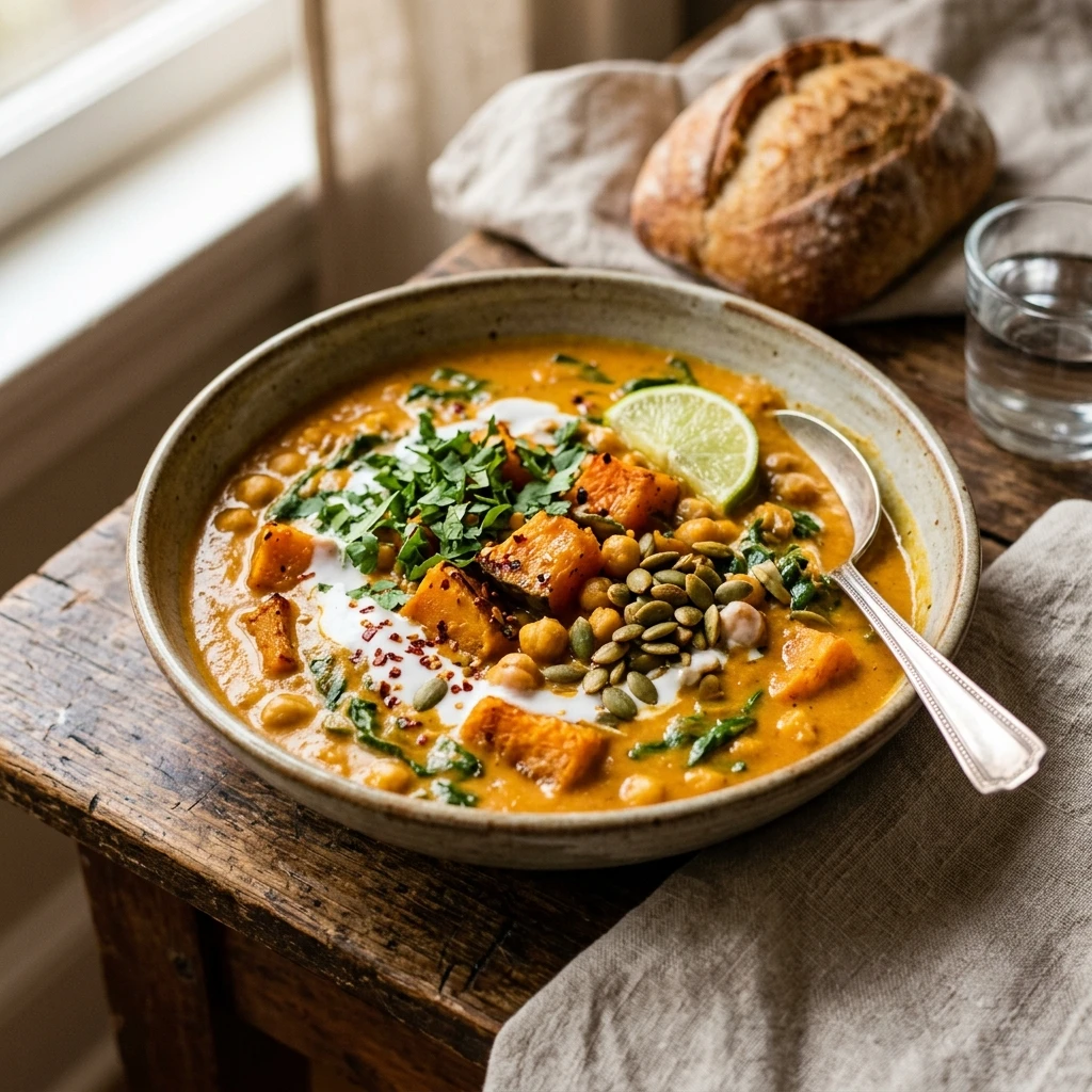 Creamy Pumpkin Curry Savory Fall Cozy Dinner Easy 20 Minute Vegan