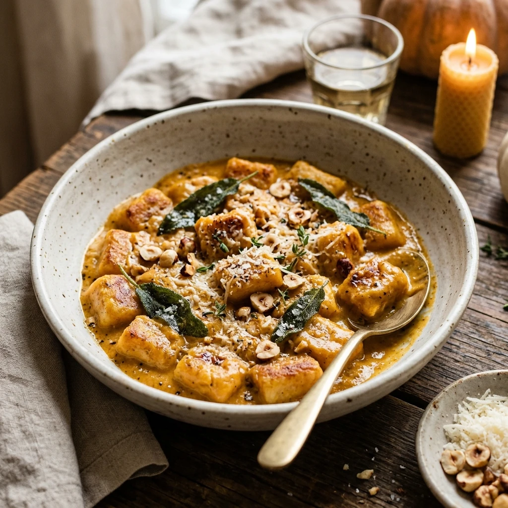 Creamy Pumpkin Gnocchi Savory Fall Cozy Dinner 20 Minute Easy