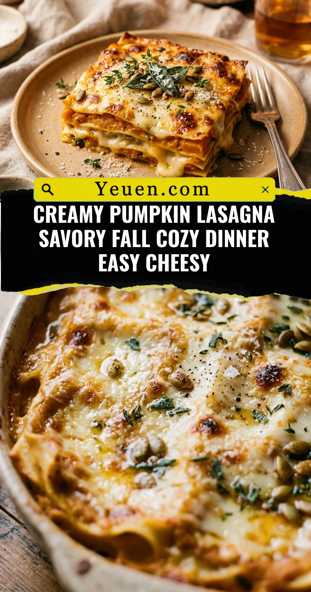 Creamy Pumpkin Lasagna Savory Fall Cozy Dinner Easy Cheesy