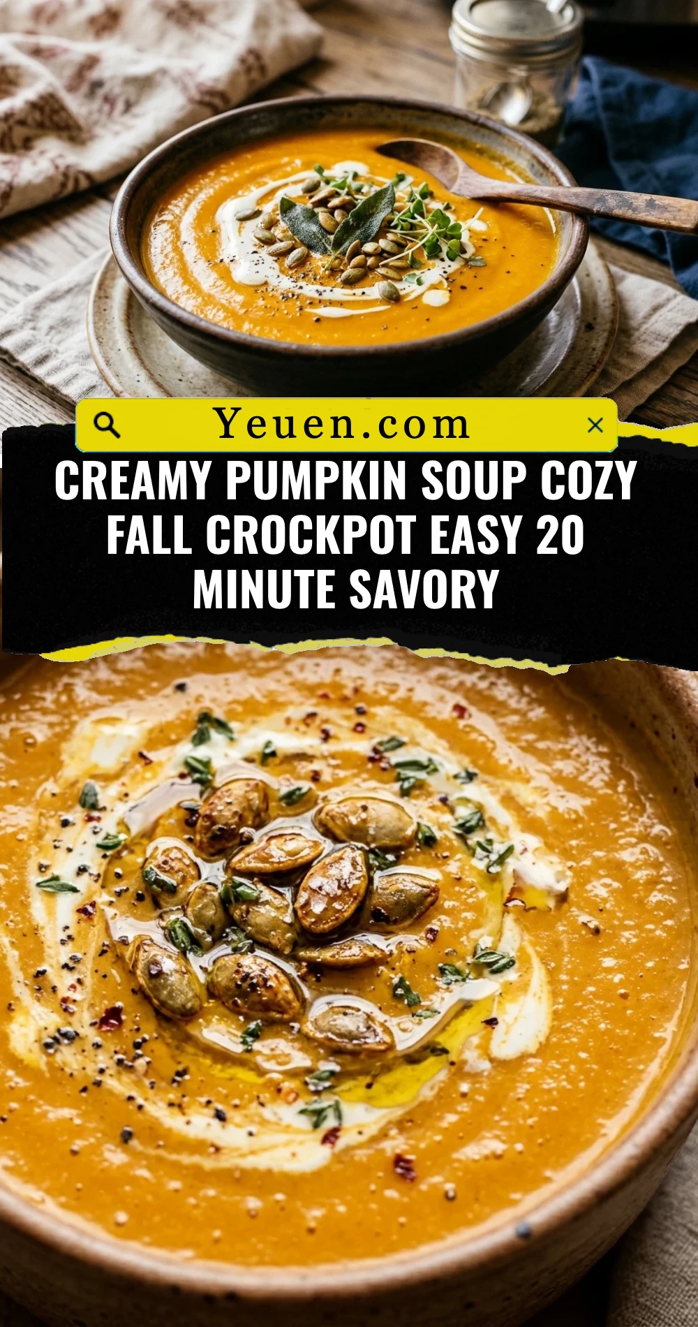 Creamy Pumpkin Soup Cozy Fall Crockpot Easy 20 Minute Savory