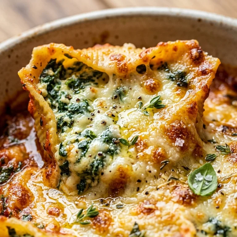 Creamy Spinach and Ricotta Stuffed Shells Cheesy