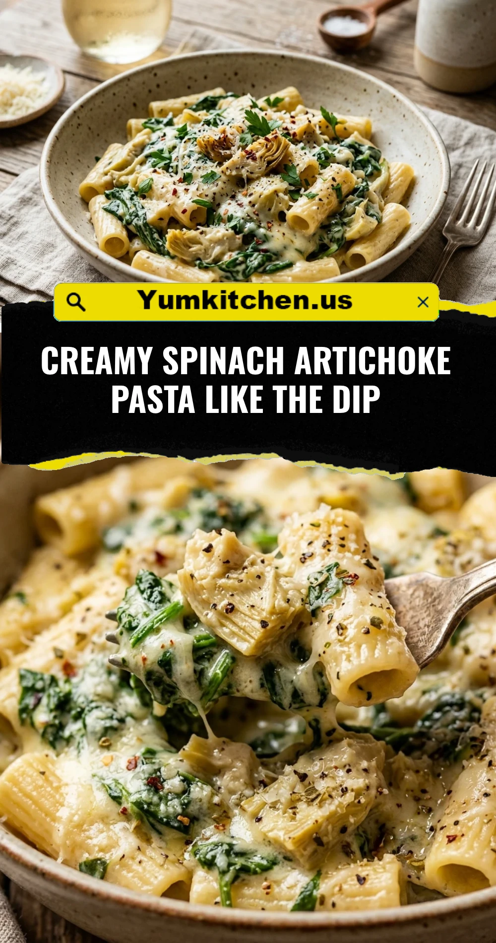 Creamy Spinach Artichoke Pasta Like The Dip