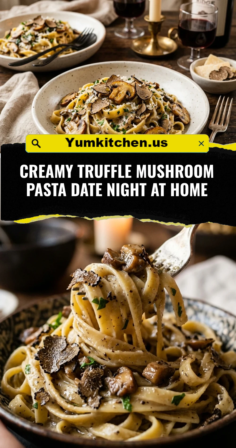 Creamy Truffle Mushroom Pasta Date Night At Home
