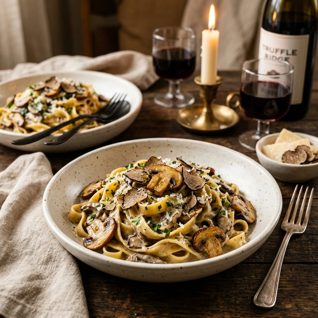 Creamy Truffle Mushroom Pasta Date Night At Home