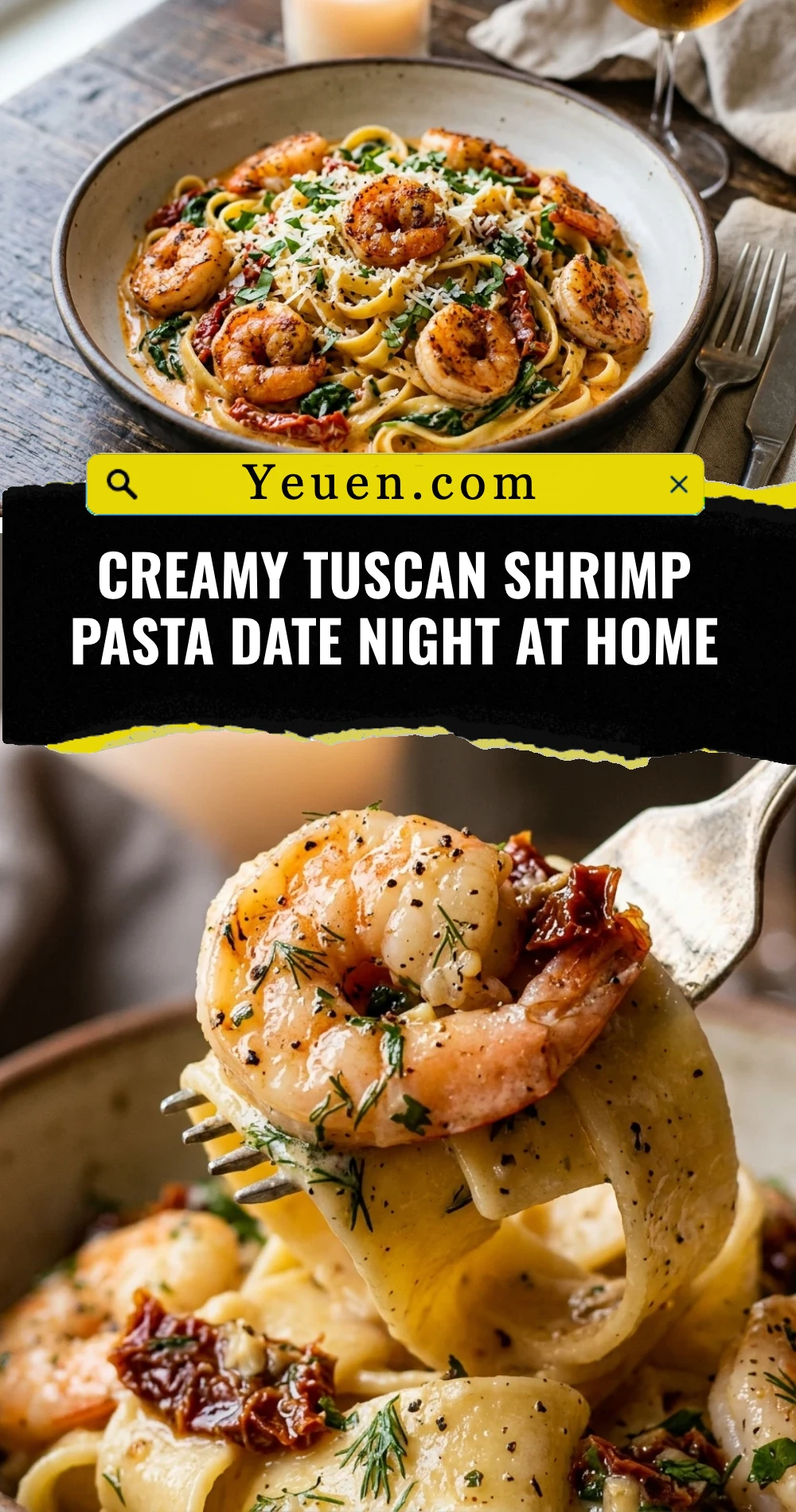 Creamy Tuscan Shrimp Pasta Date Night At Home