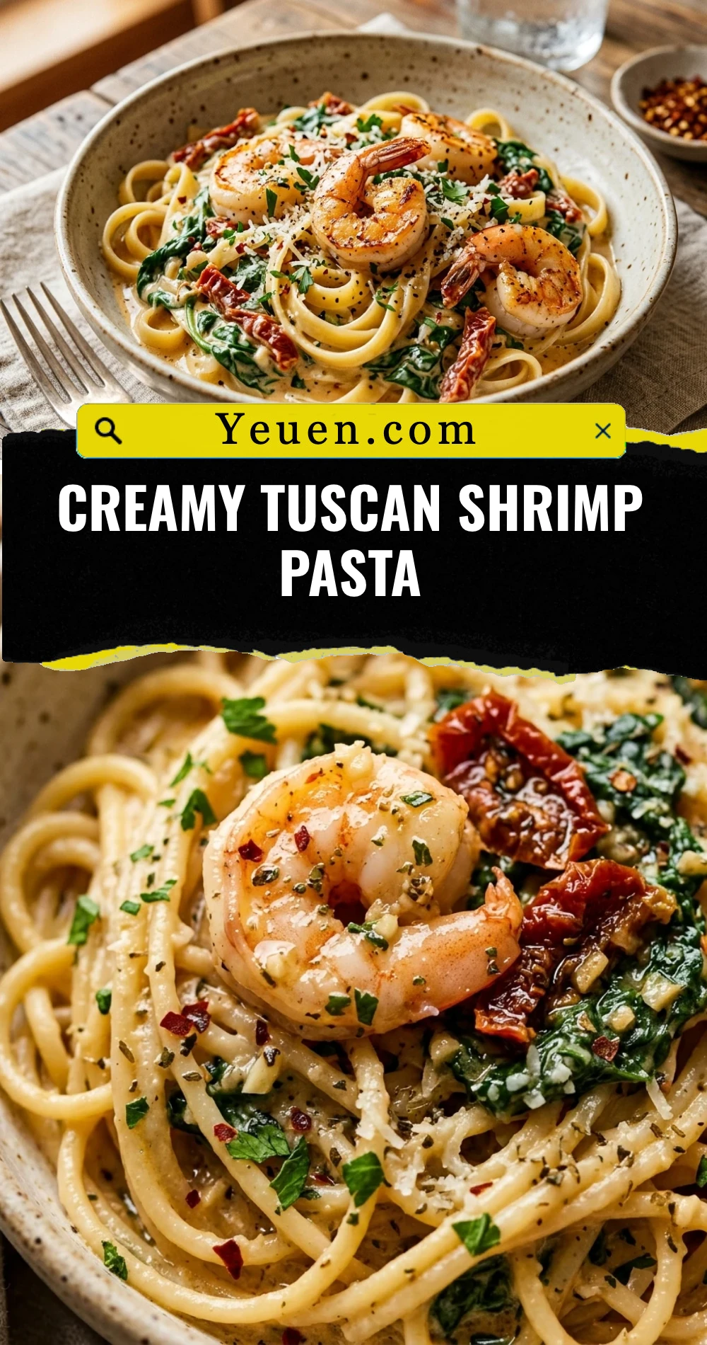 Creamy Tuscan Shrimp Pasta