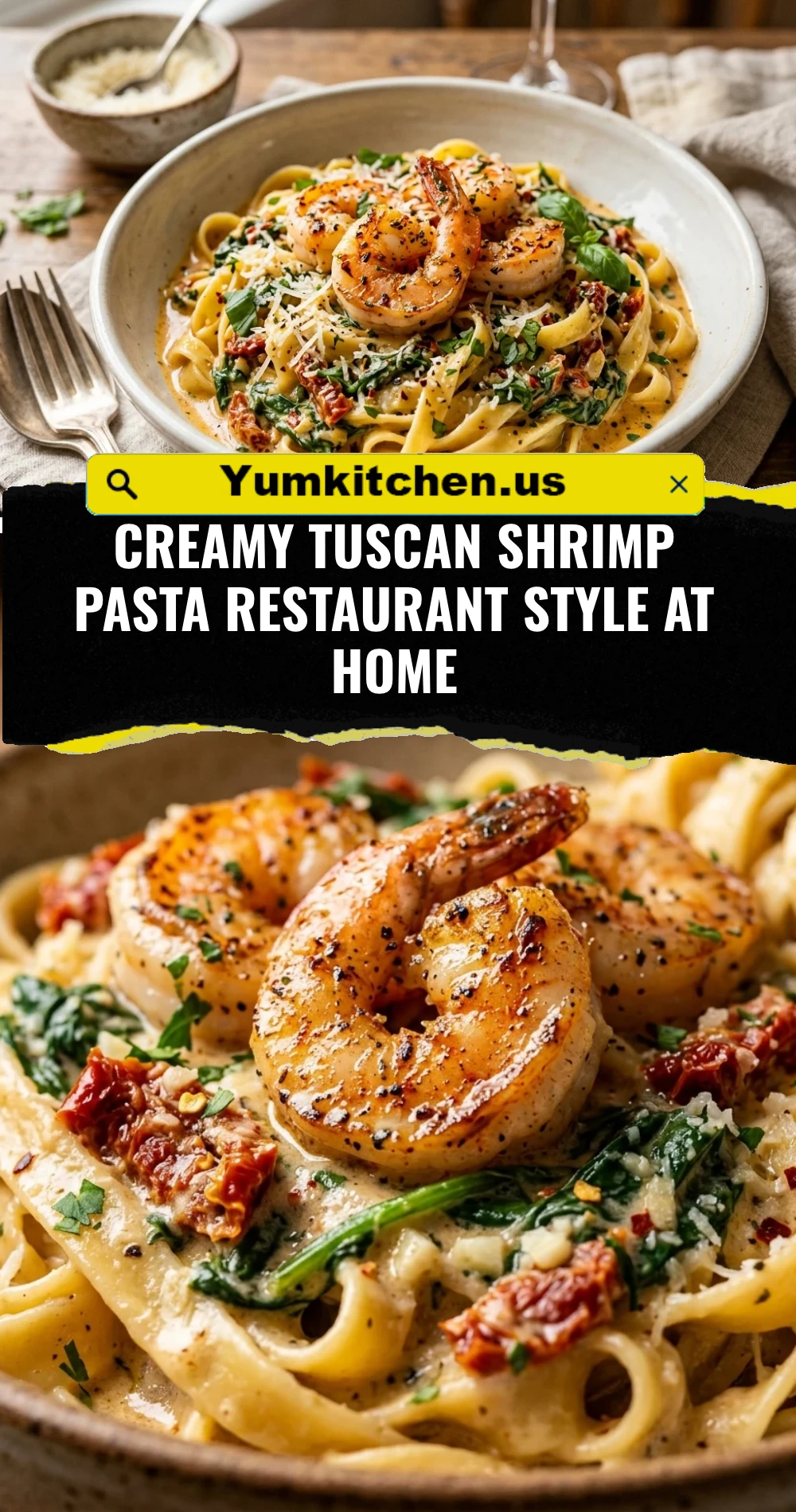 Creamy Tuscan Shrimp Pasta Restaurant Style At Home