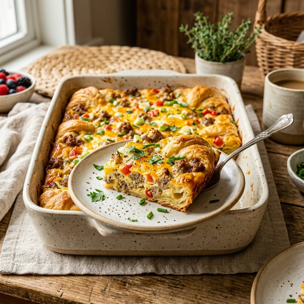 Crescent Roll Breakfast Casserole With Sausage Make Ahead