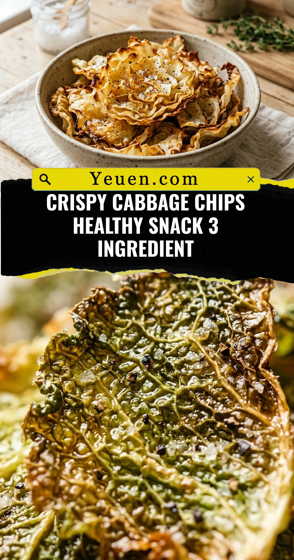 Crispy Cabbage Chips Healthy Snack 3 Ingredient