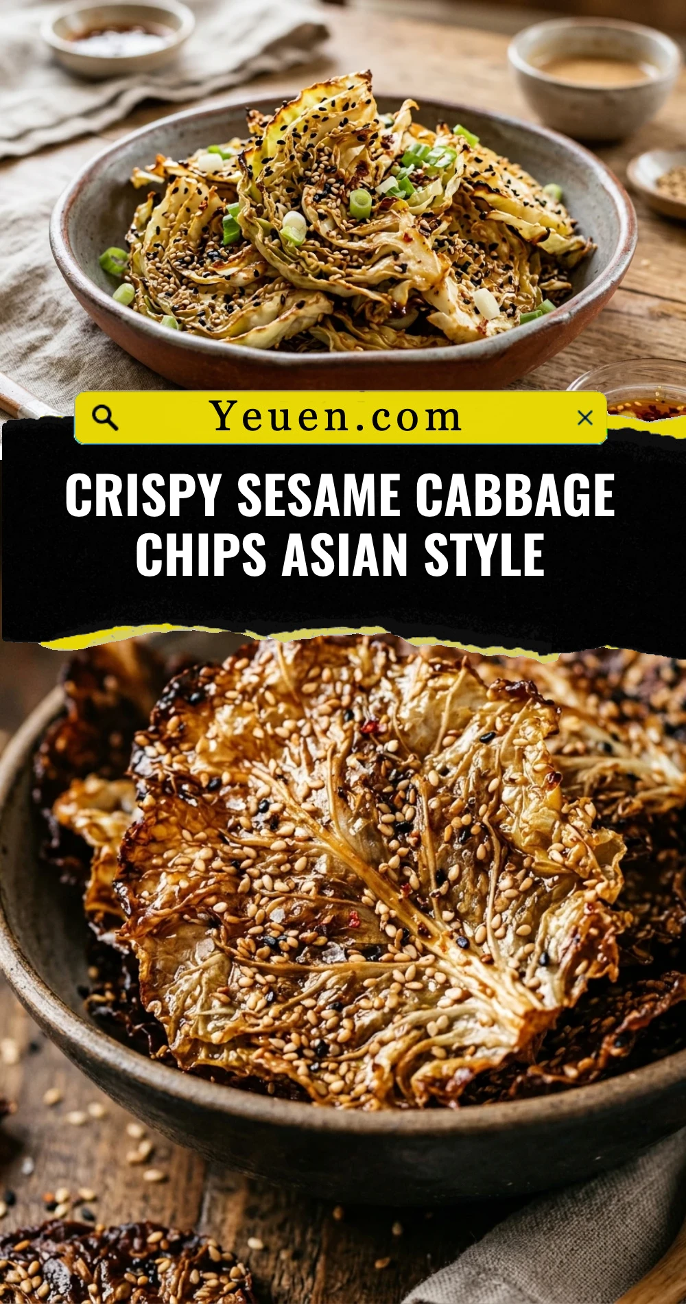 Crispy Sesame Cabbage Chips Asian Style