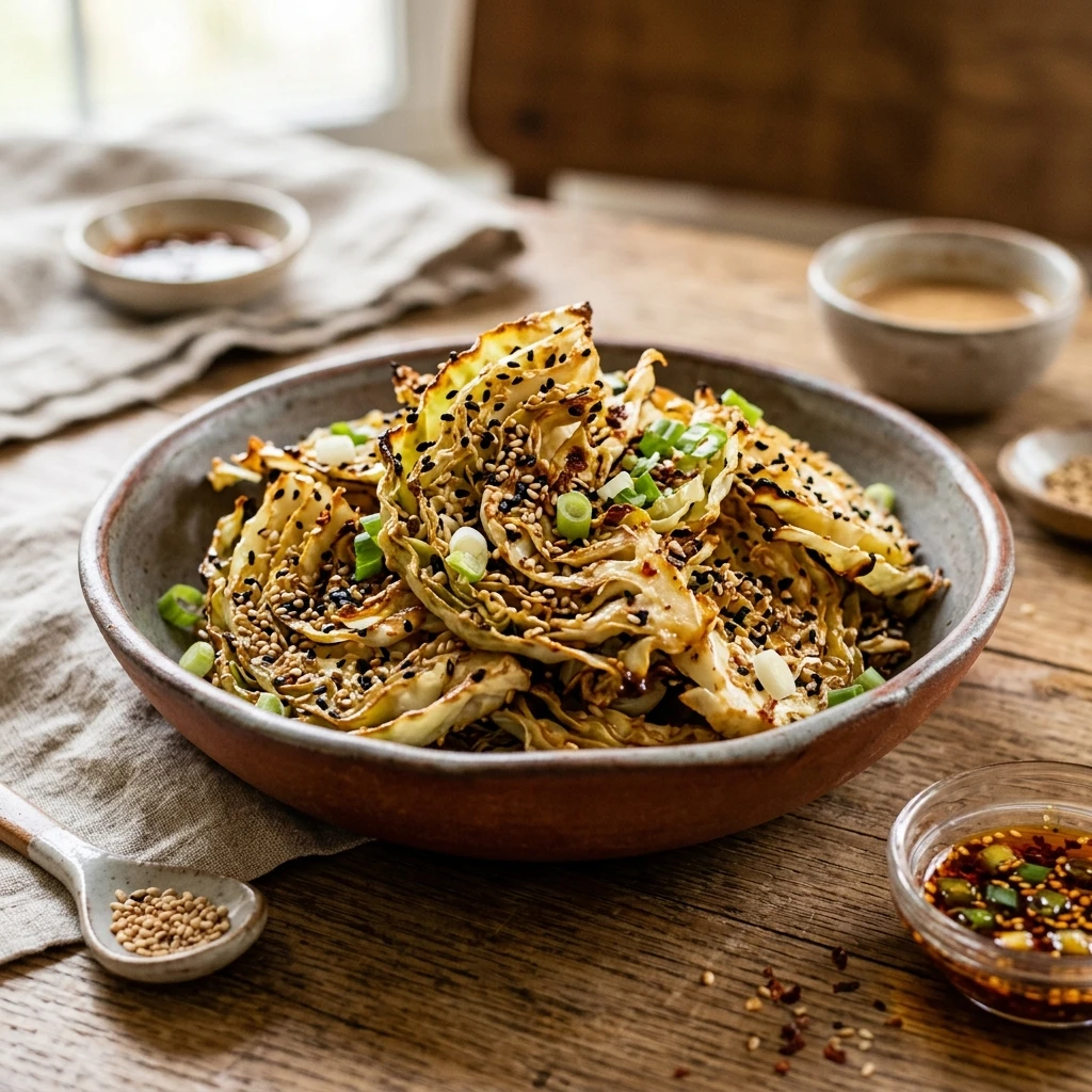 Crispy Sesame Cabbage Chips Asian Style