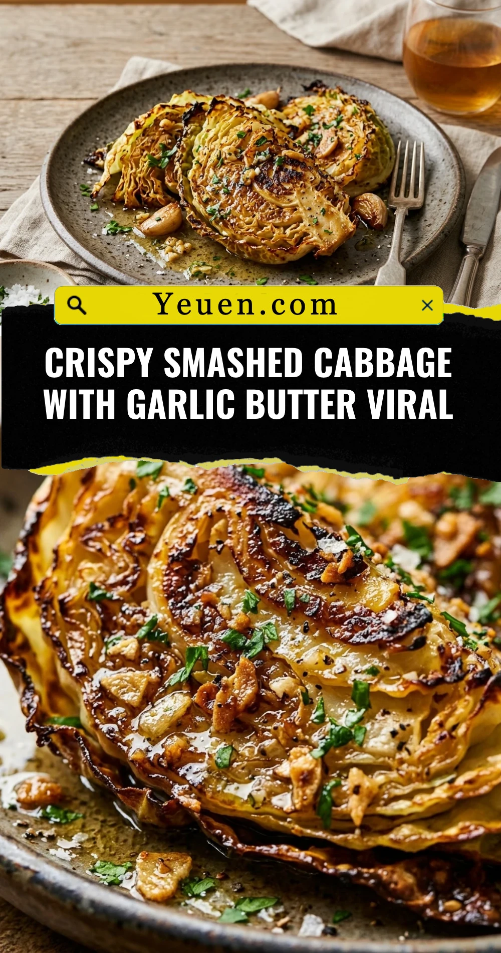 Crispy Smashed Cabbage With Garlic Butter Viral