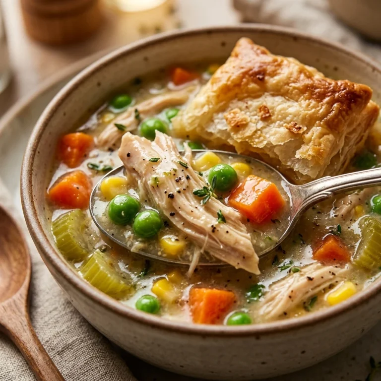 Crockpot Chicken Pot Pie Soup High Protein Comfort Food