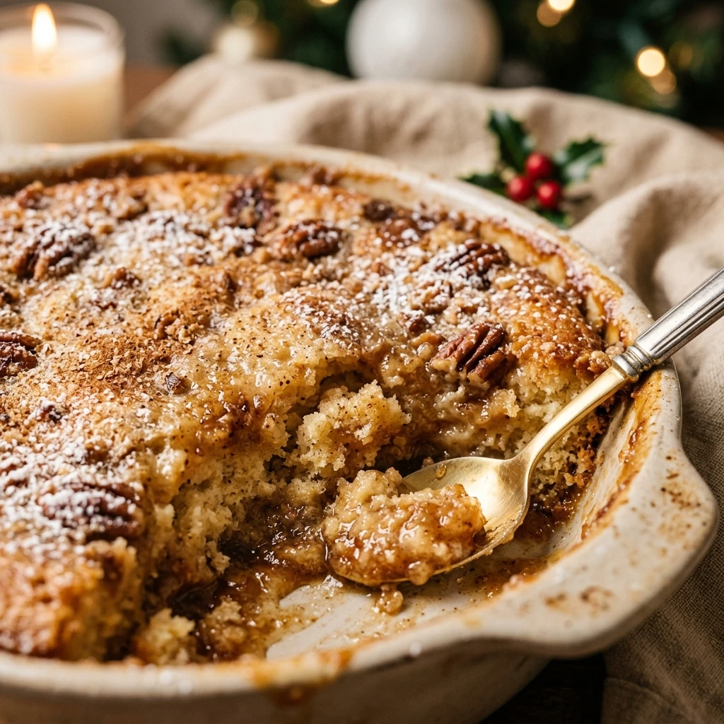 Crockpot Eggnog Dump Cake Holiday Easy