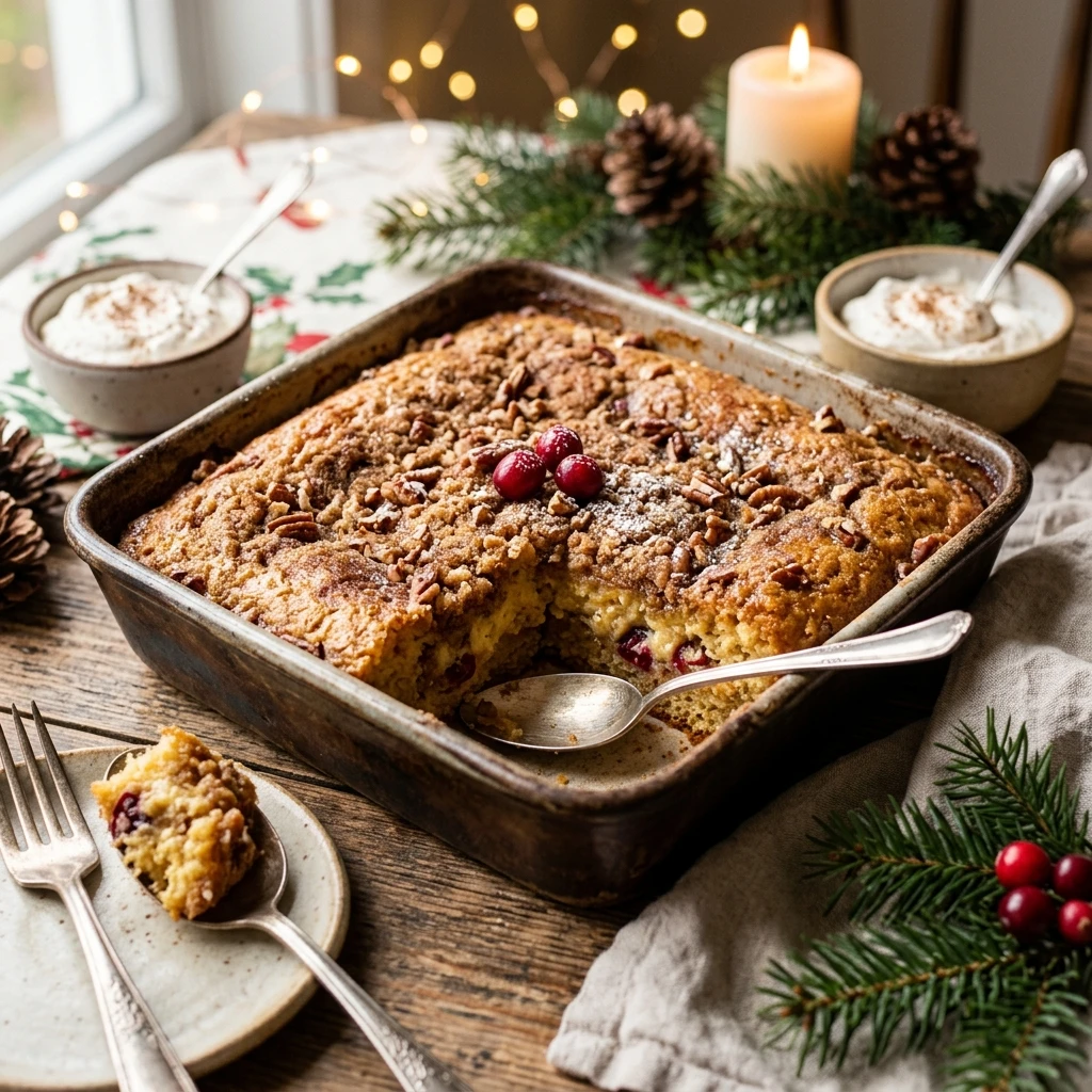 Crockpot Eggnog Dump Cake Holiday Easy