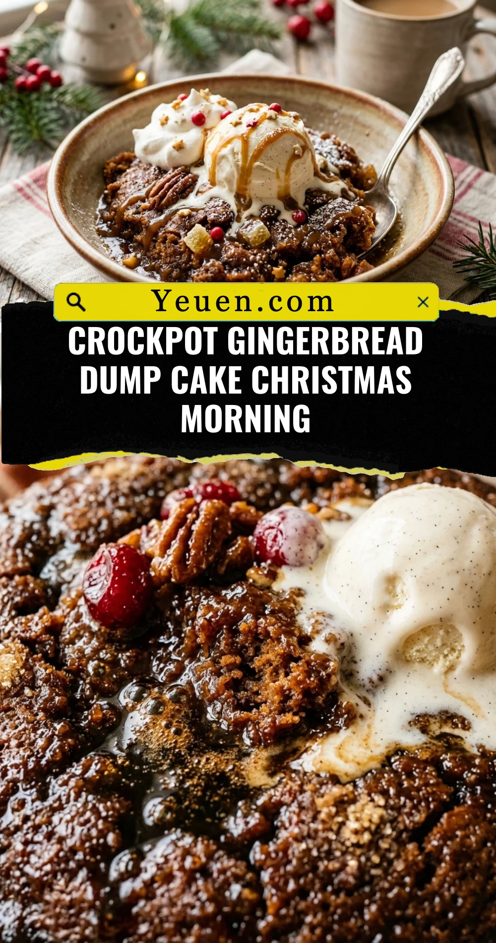 Crockpot Gingerbread Dump Cake Christmas Morning
