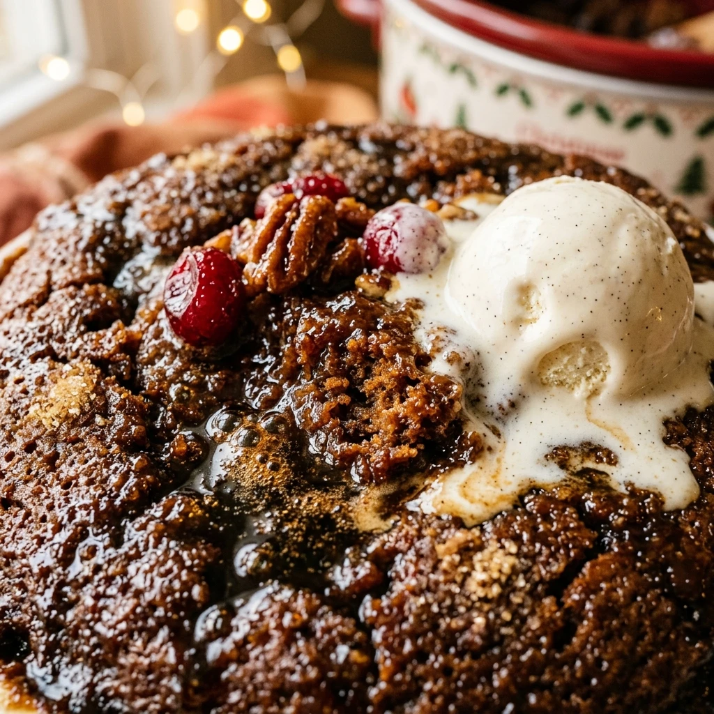 Crockpot Gingerbread Dump Cake Christmas Morning