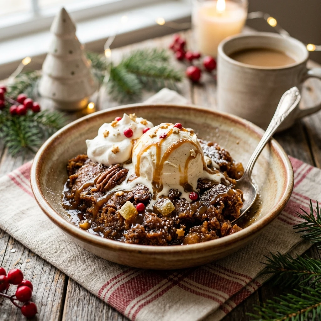 Crockpot Gingerbread Dump Cake Christmas Morning