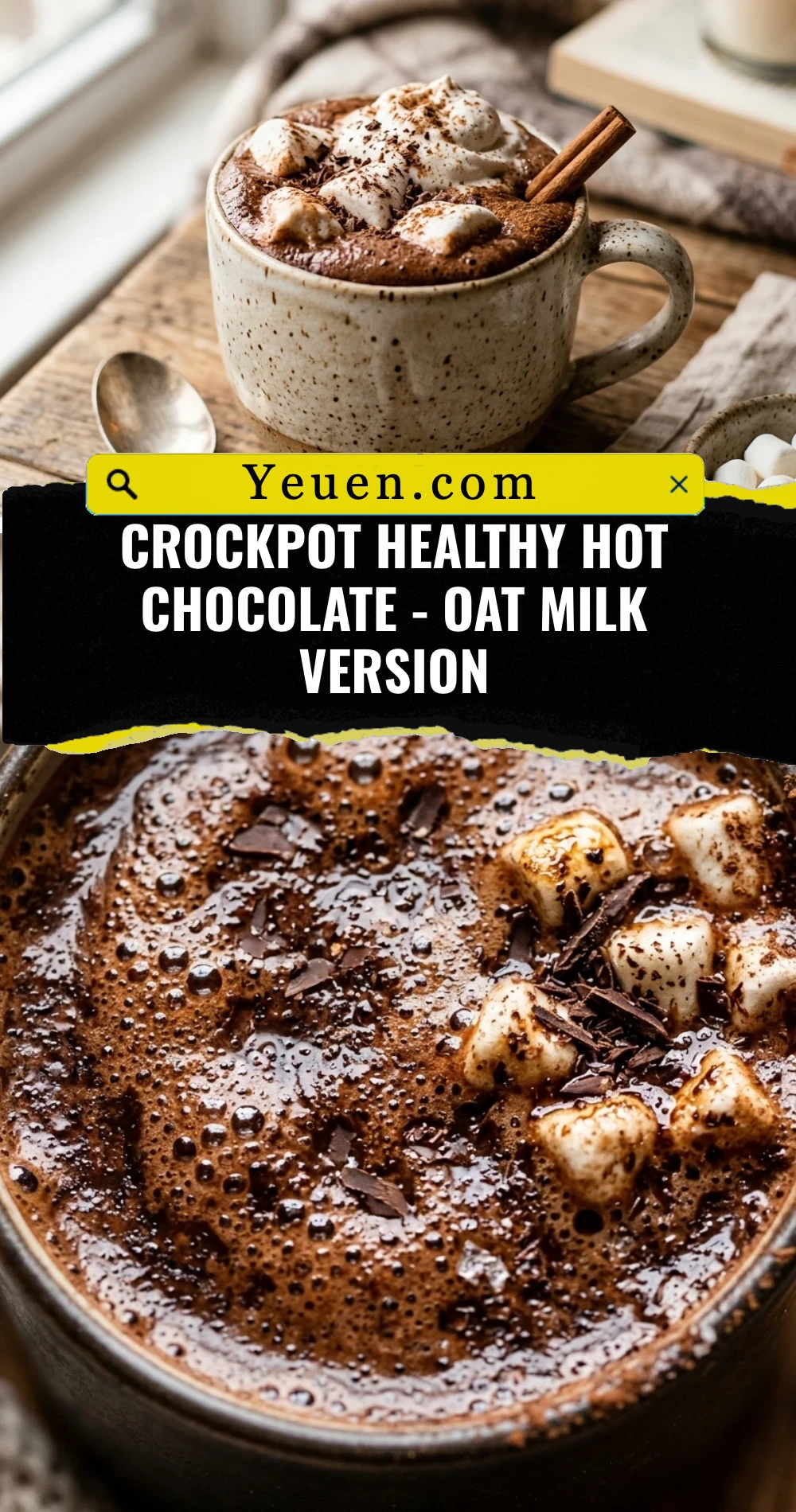 Crockpot Healthy Hot Chocolate - Oat Milk Version