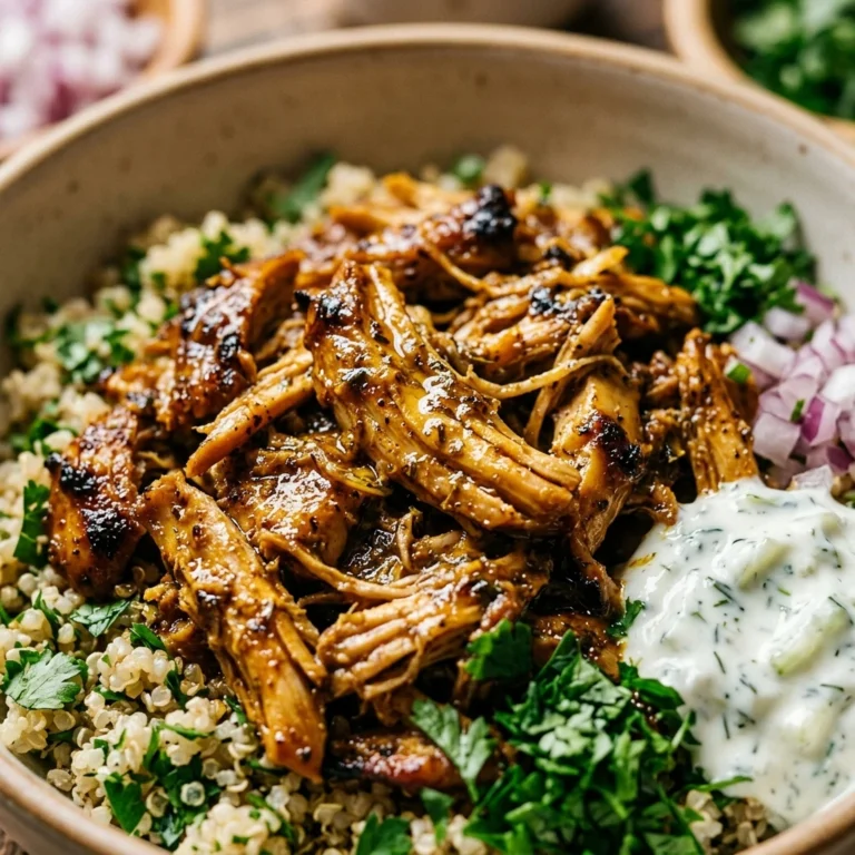Crockpot High Protein Chicken Shawarma Bowls Meal Prep