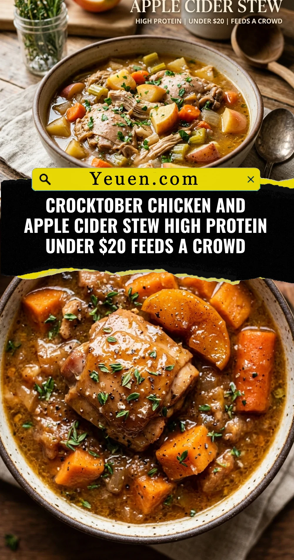 Crocktober Chicken And Apple Cider Stew High Protein Under $20 Feeds A Crowd