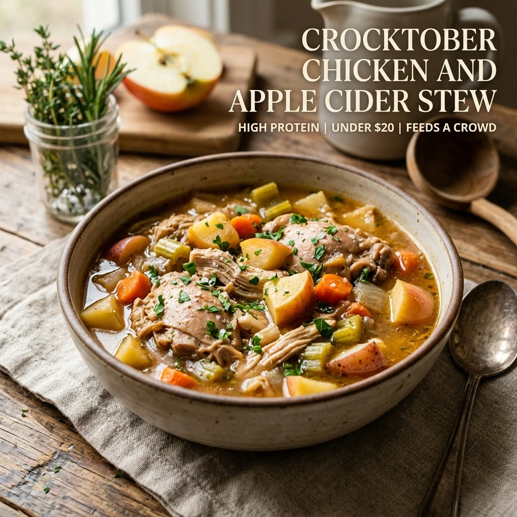 Crocktober Chicken And Apple Cider Stew High Protein Under $20 Feeds A Crowd