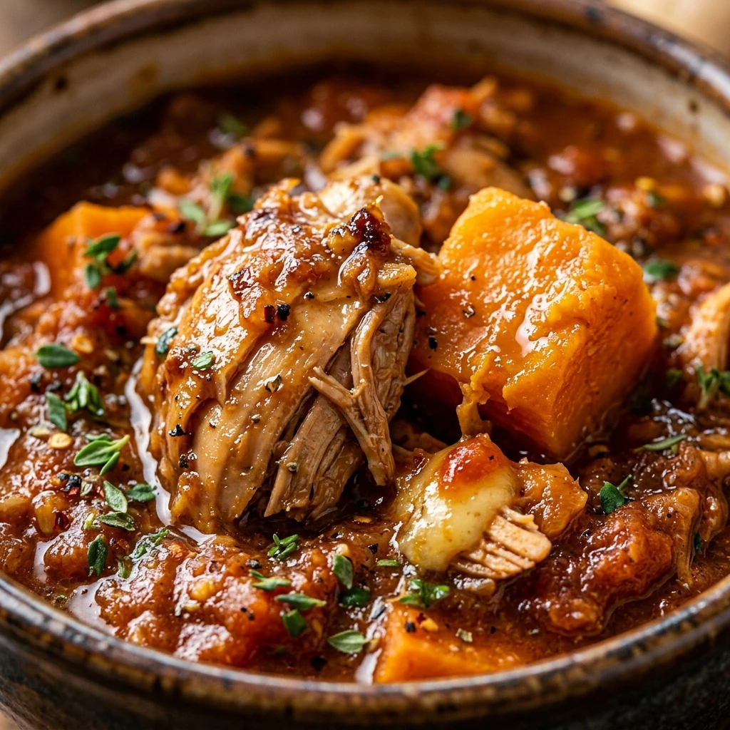 Crocktober Chicken And Sweet Potato Stew High Protein