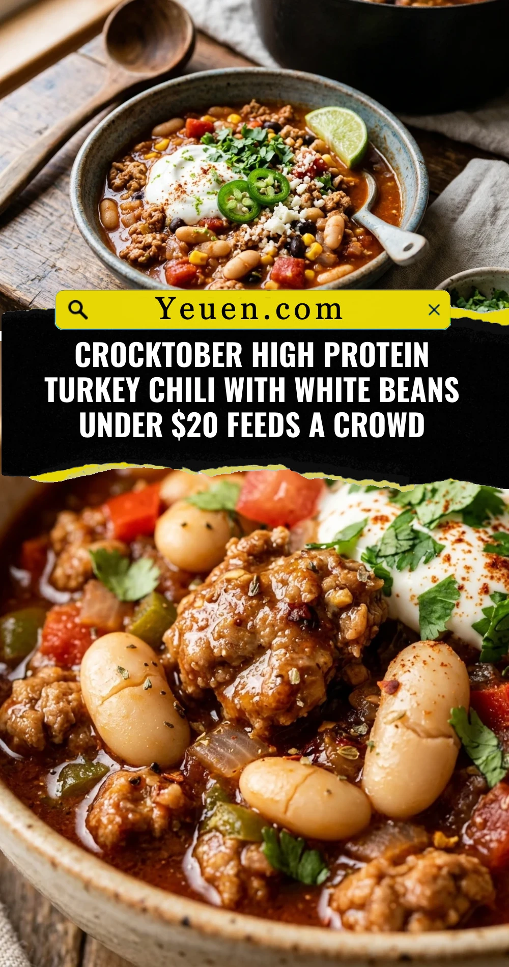 Crocktober High Protein Turkey Chili With White Beans Under $20 Feeds A Crowd