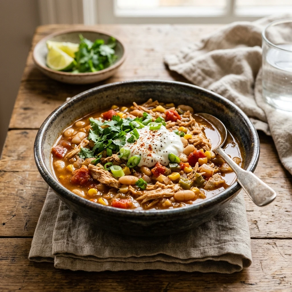 Crocktober High Protein Turkey Chili With White Beans