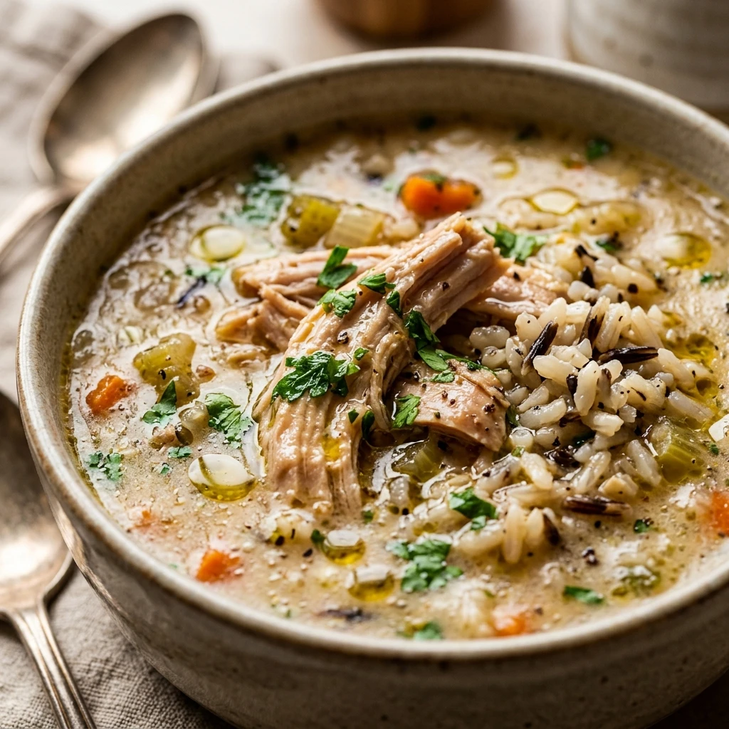 Crocktober Turkey And Rice Soup High Protein Slow Cooker