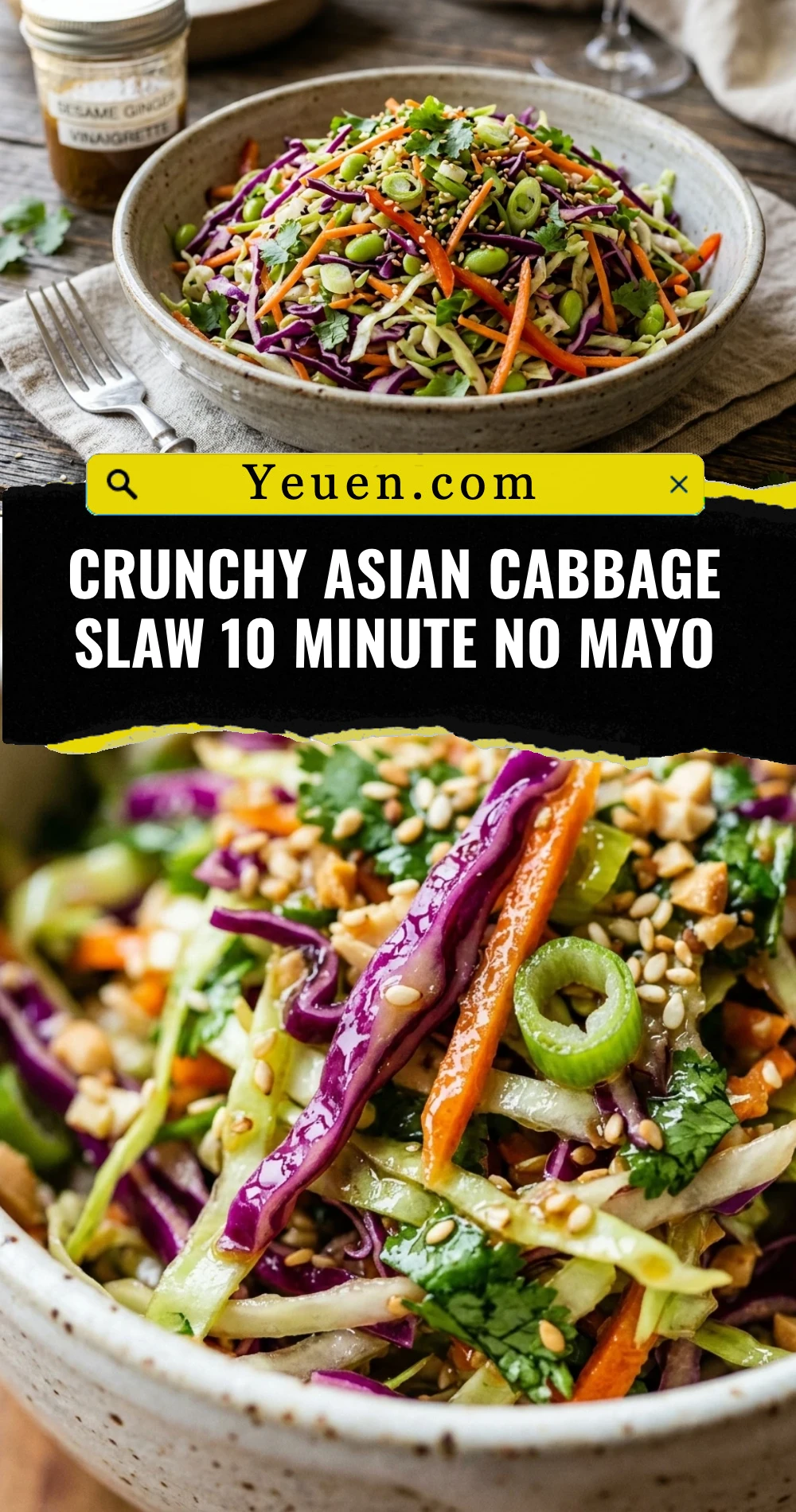Crunchy Asian Cabbage Slaw 10 Minute No Mayo