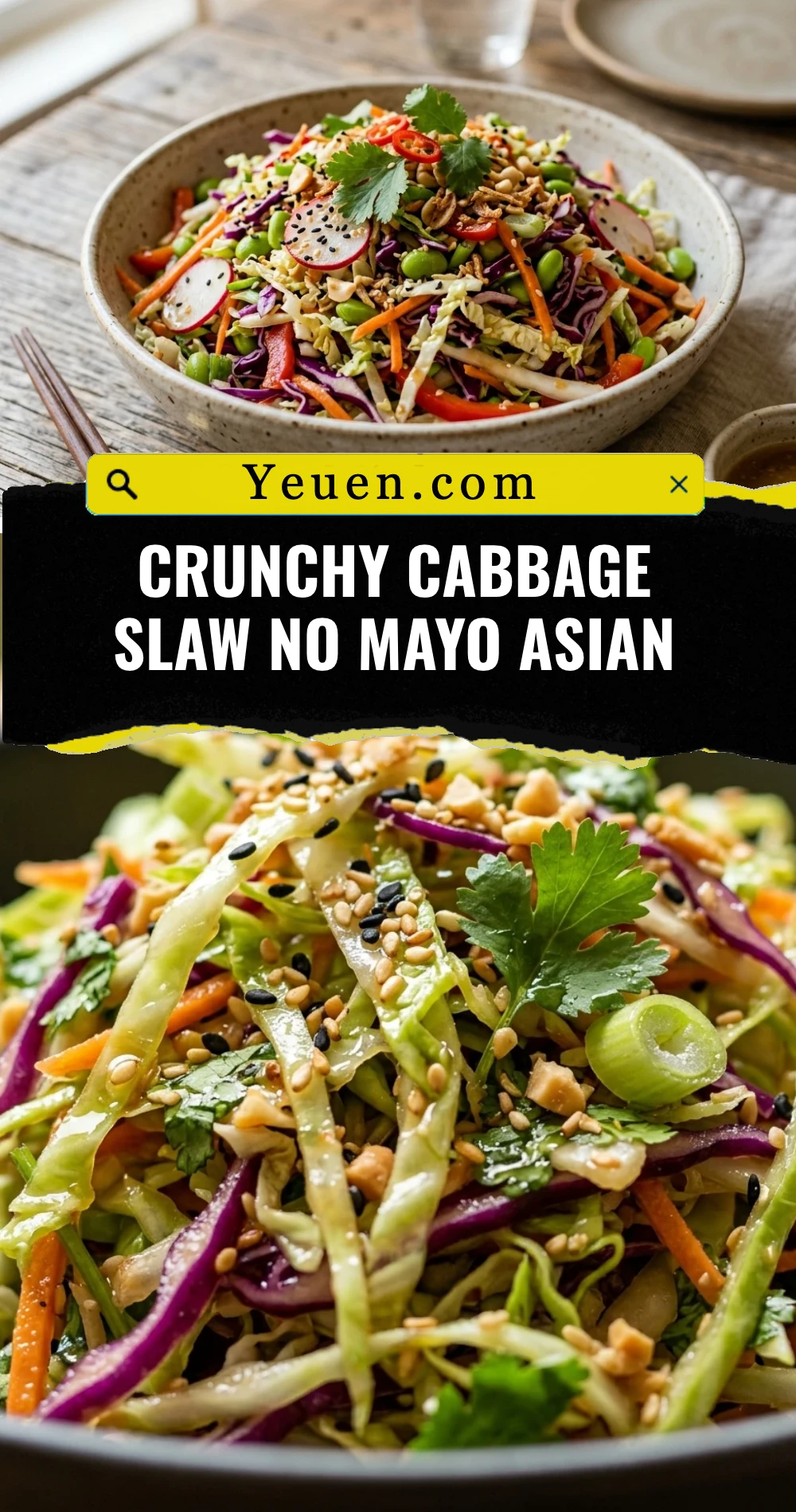Crunchy Cabbage Slaw No Mayo Asian