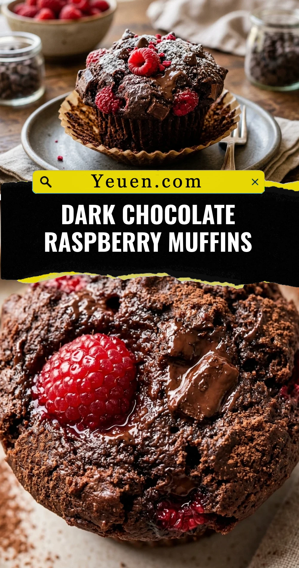 Dark Chocolate Raspberry Muffins