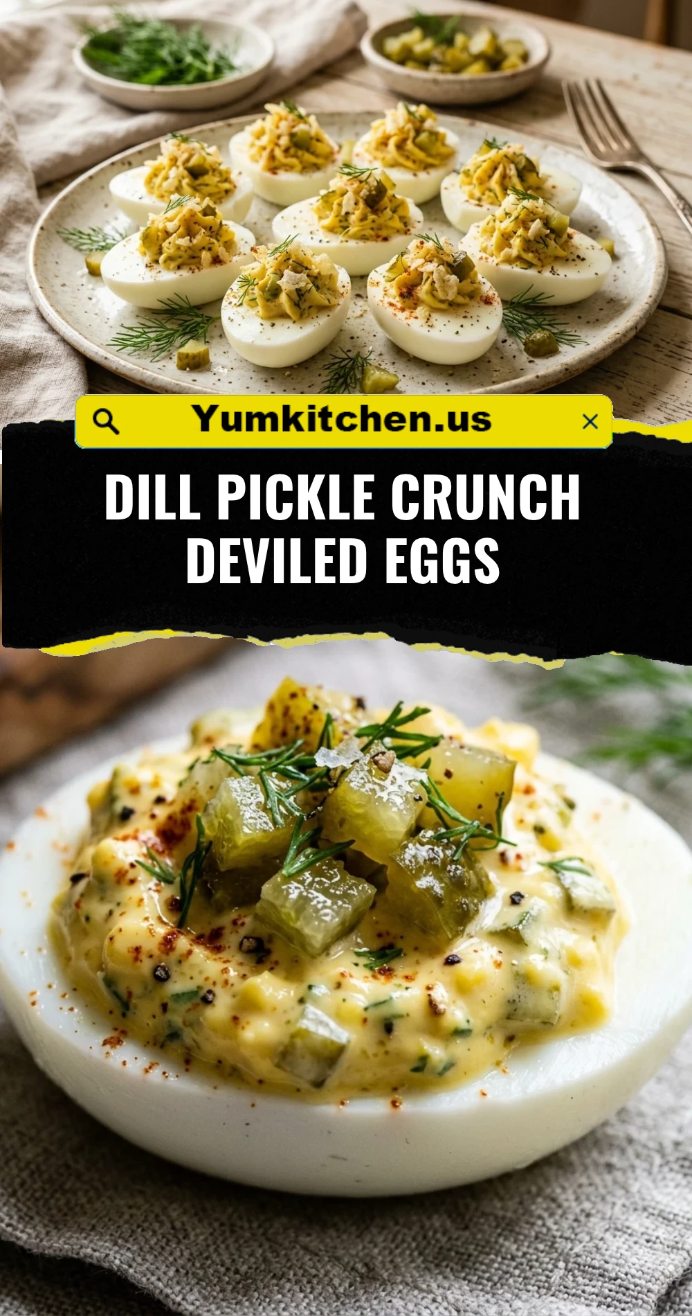 Dill Pickle Crunch Deviled Eggs