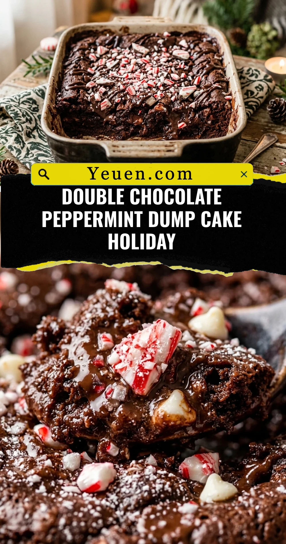 Double Chocolate Peppermint Dump Cake Holiday