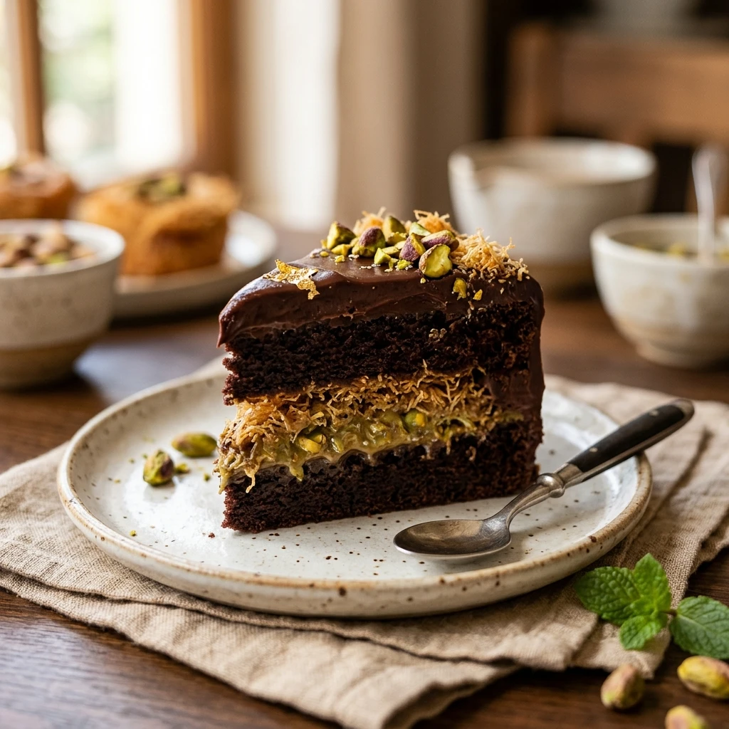 Dubai Chocolate Bar Cake Viral Easy Bakery Style