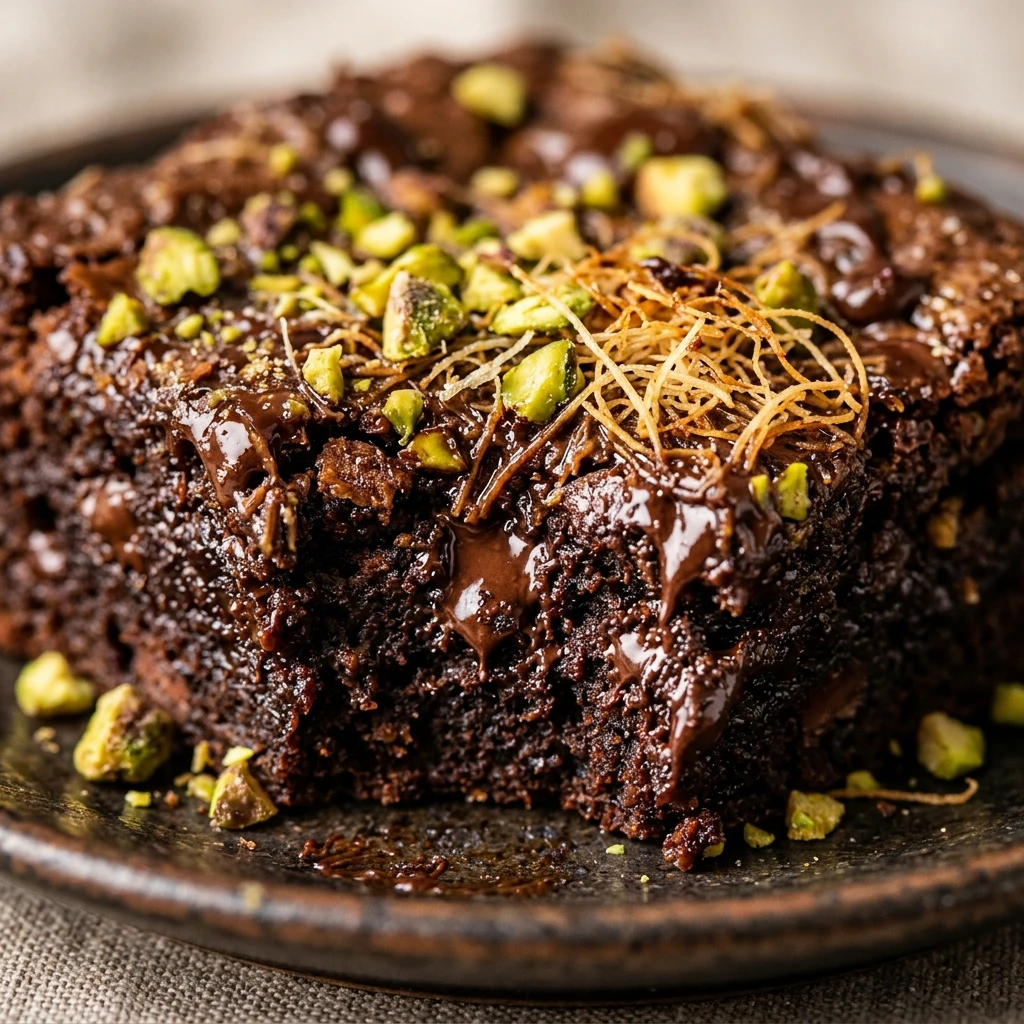 Dubai Chocolate Brownies Cake Viral Easy Bakery Style