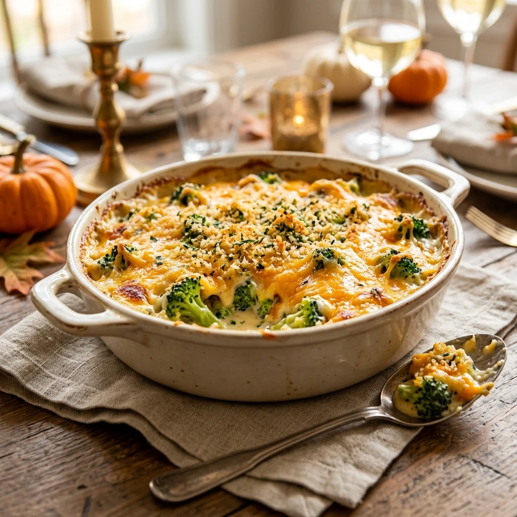 Dump And Bake Broccoli Casserole Thanksgiving No Prep