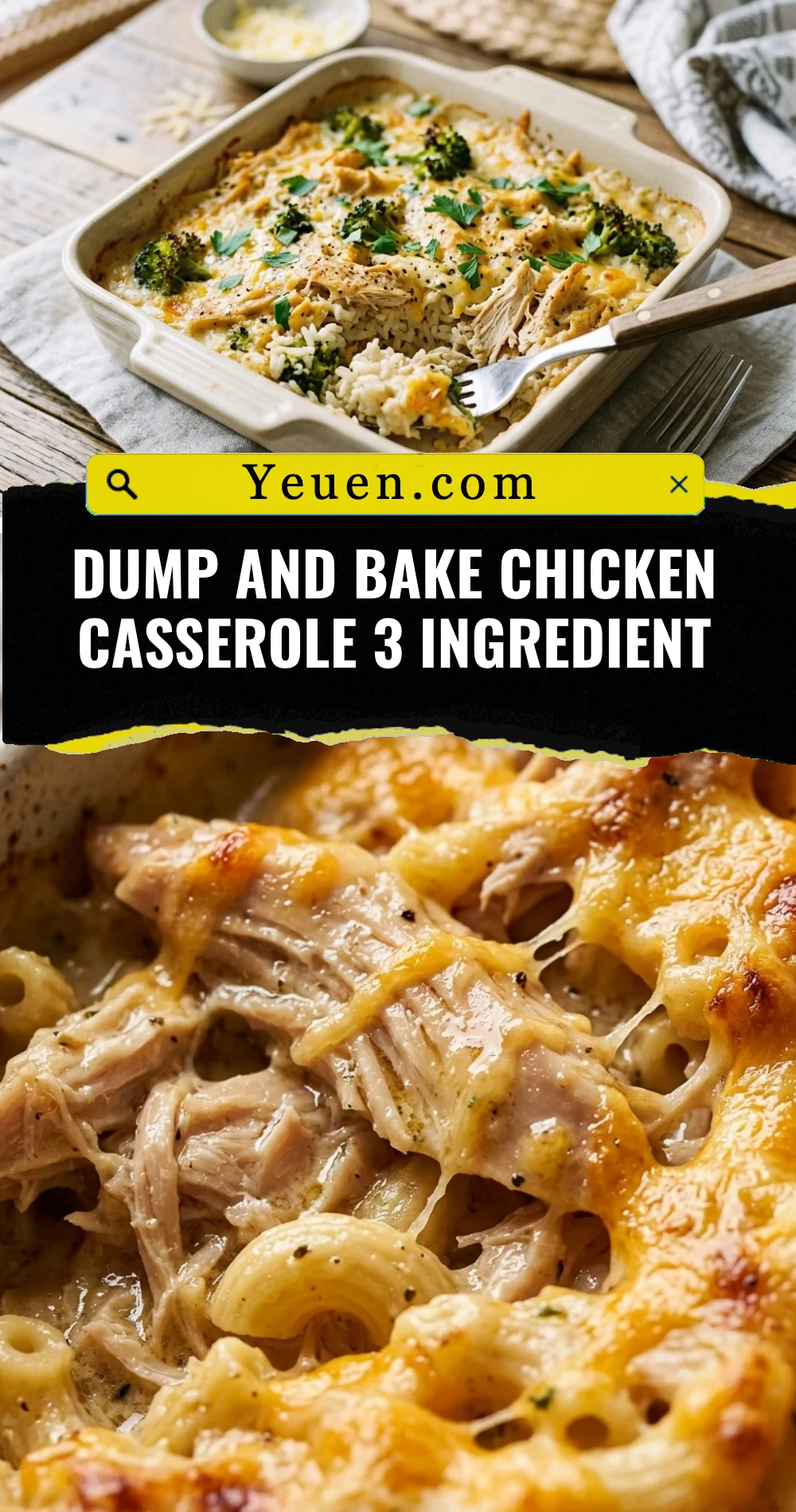 Dump And Bake Chicken Casserole 3 Ingredient