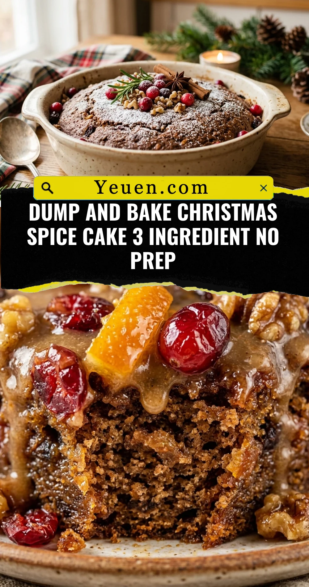 Dump And Bake Christmas Spice Cake 3 Ingredient No Prep