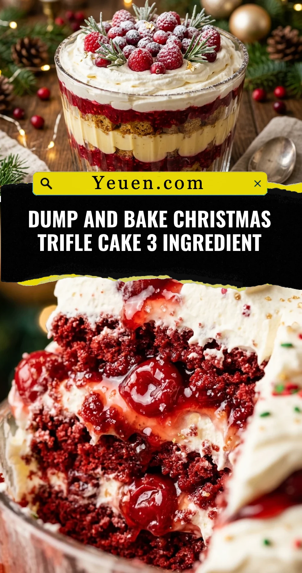 Dump And Bake Christmas Trifle Cake 3 Ingredient
