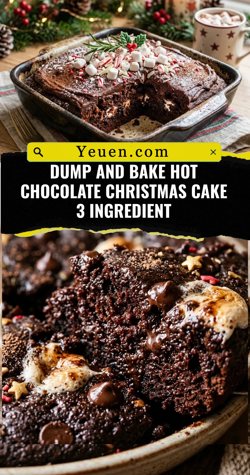 Dump And Bake Hot Chocolate Christmas Cake 3 Ingredient